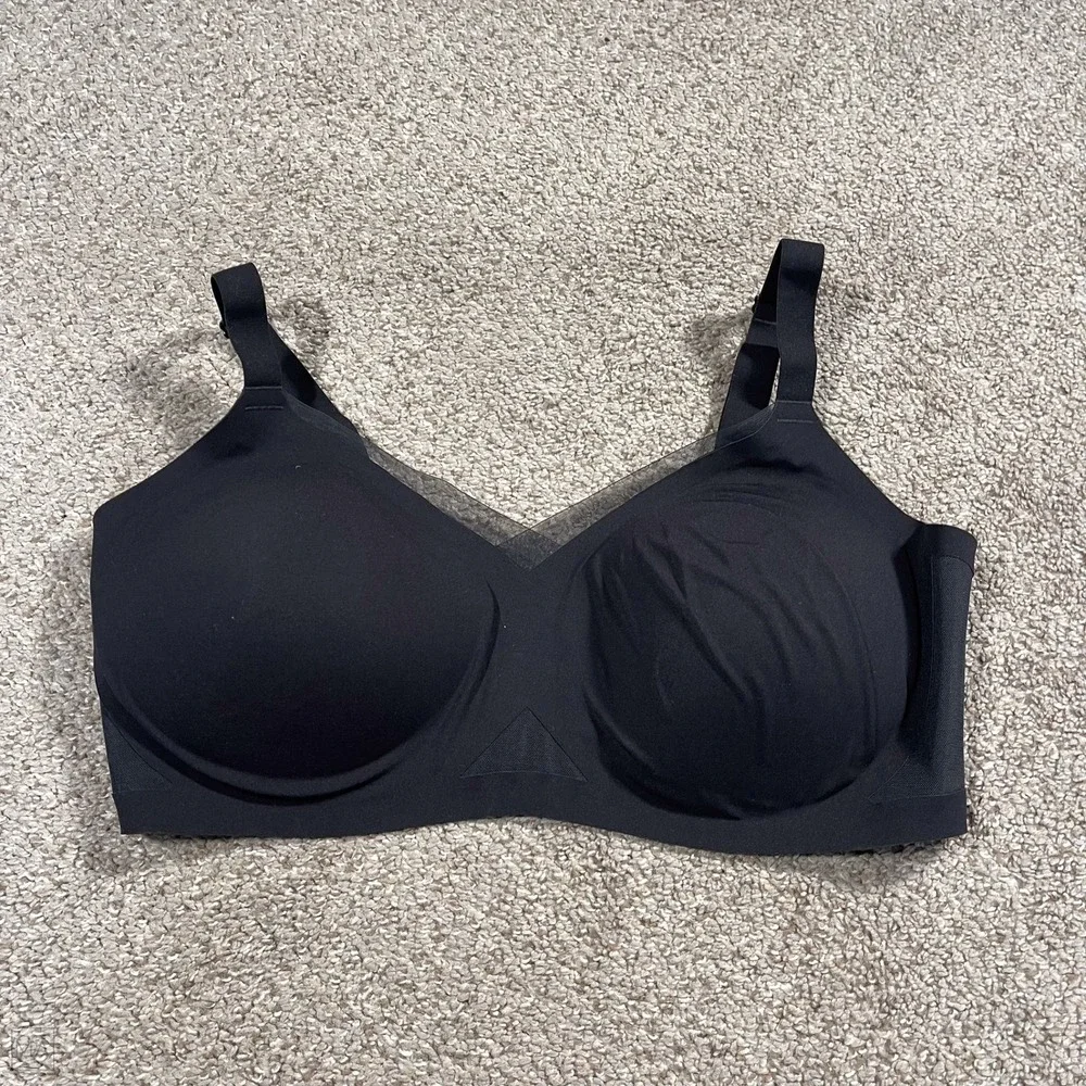 Honeylove Women's Crossover Bra Wireless Comfort Mesh 1X+ Black